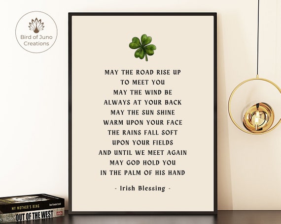 Irish Blessing Clover Print: Celtic Prayer Wall Art (Digital Download)