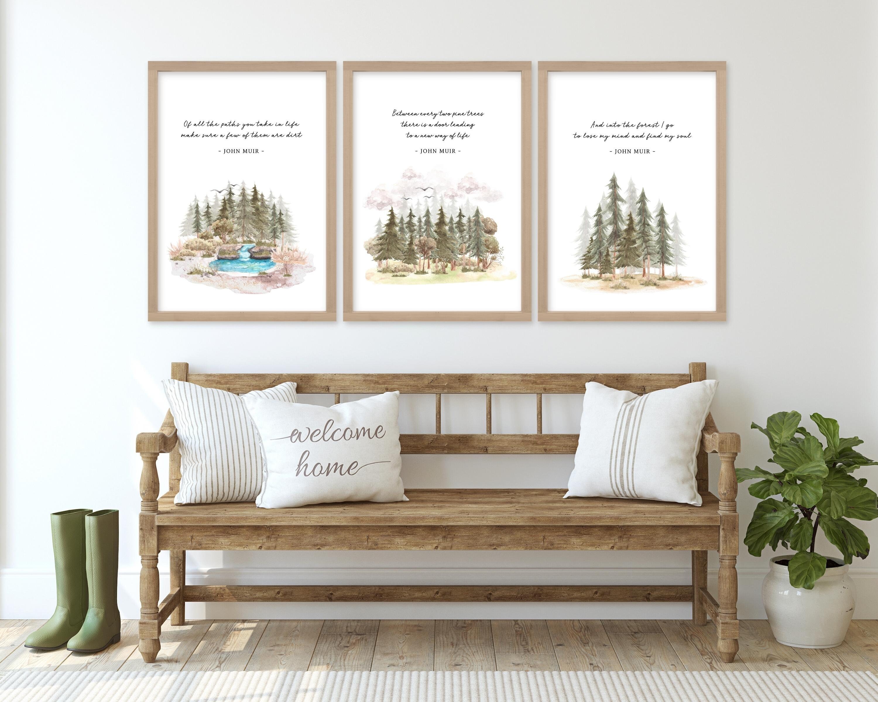John Muir Quote Printable Wall Art, Set of 3 Gallery Wall, Watercolor ...