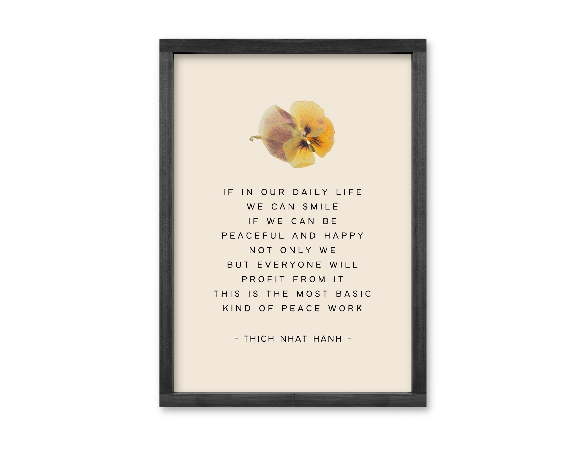 Thich Nhat Hanh Quote Print, We Can Smile, Printable Wall Art ...