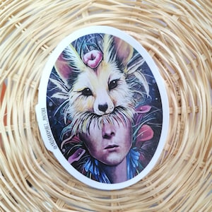 Fuchs-Aufkleber, Fuchs-Kunstaufkleber, selbstklebendes Vinyl, Fuchs-Aufkleber,