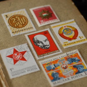 Conjunto vintage soviético de 6 sellos postales, Correo Húngaro, de la década de 1970, sello Lenin