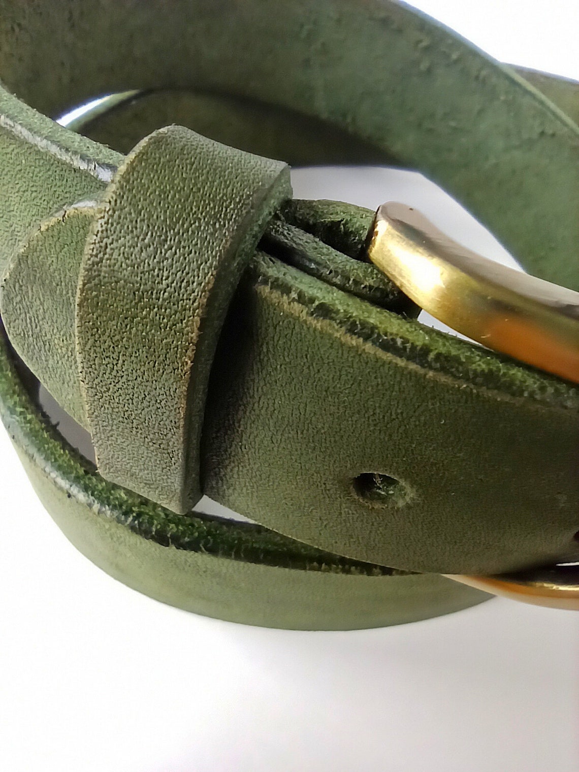 Leather women belt handmade leather belt green leather belt Etsy