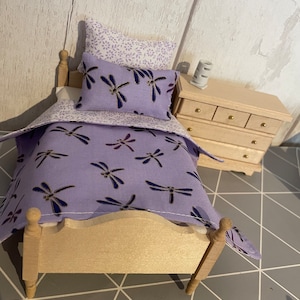 Maileg Mouse Bedding: 12th Scale Dolls House Miniature, Lilac Dragonfly