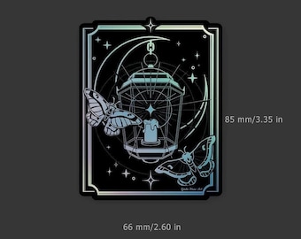Moth to a Flame Holographic Sticker