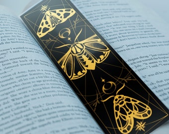 Moth Gold Foil Bookmark