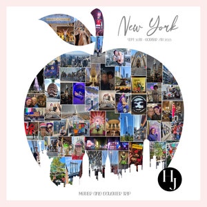 New York Apfel Collage DIGITAL, New york City, Fotocollage, Urlaubscollage