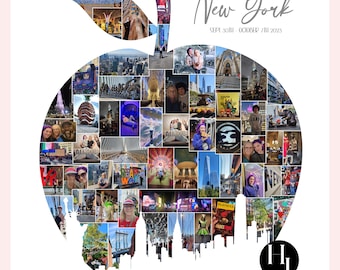 New York Apple Collage DIGITAL, New york city, Photo collage, holiday collage