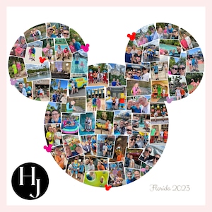 Mickey Mouse head Collage,  Photo collage, Disney collage, Disney holiday, Disneyland paris, Disney castle, Mickey Mouse, Minnie mouse