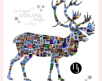 Lapland Reindeer Collage   Photo collage, holiday collage, holiday photos, Finland, Stag, Lapland trip