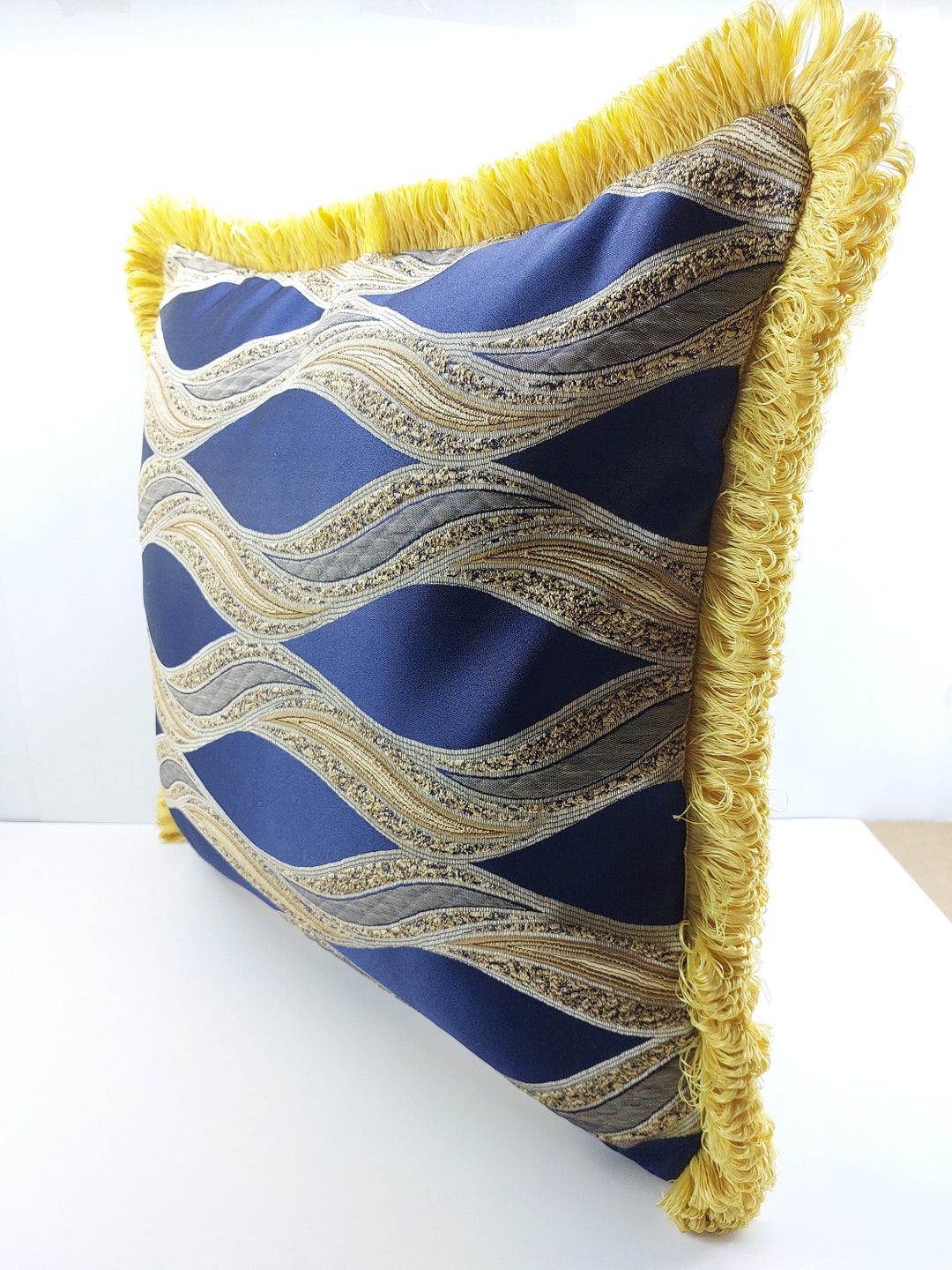 Luxury Satin Pillow With Piping, Velvet Cushion Cover With Cording