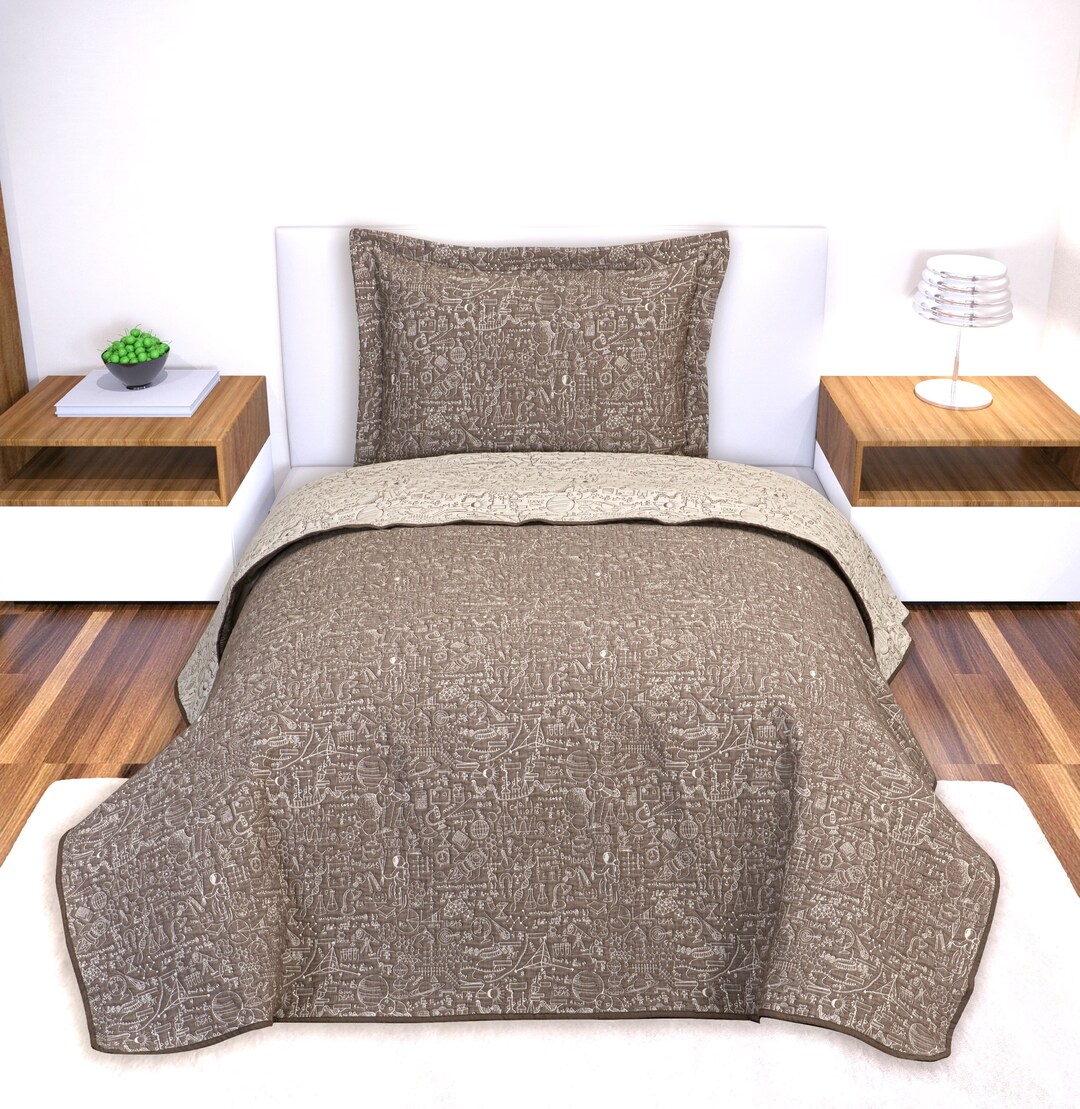 Space Gifts for Men Pattern Double Face Bed Cover for - Etsy