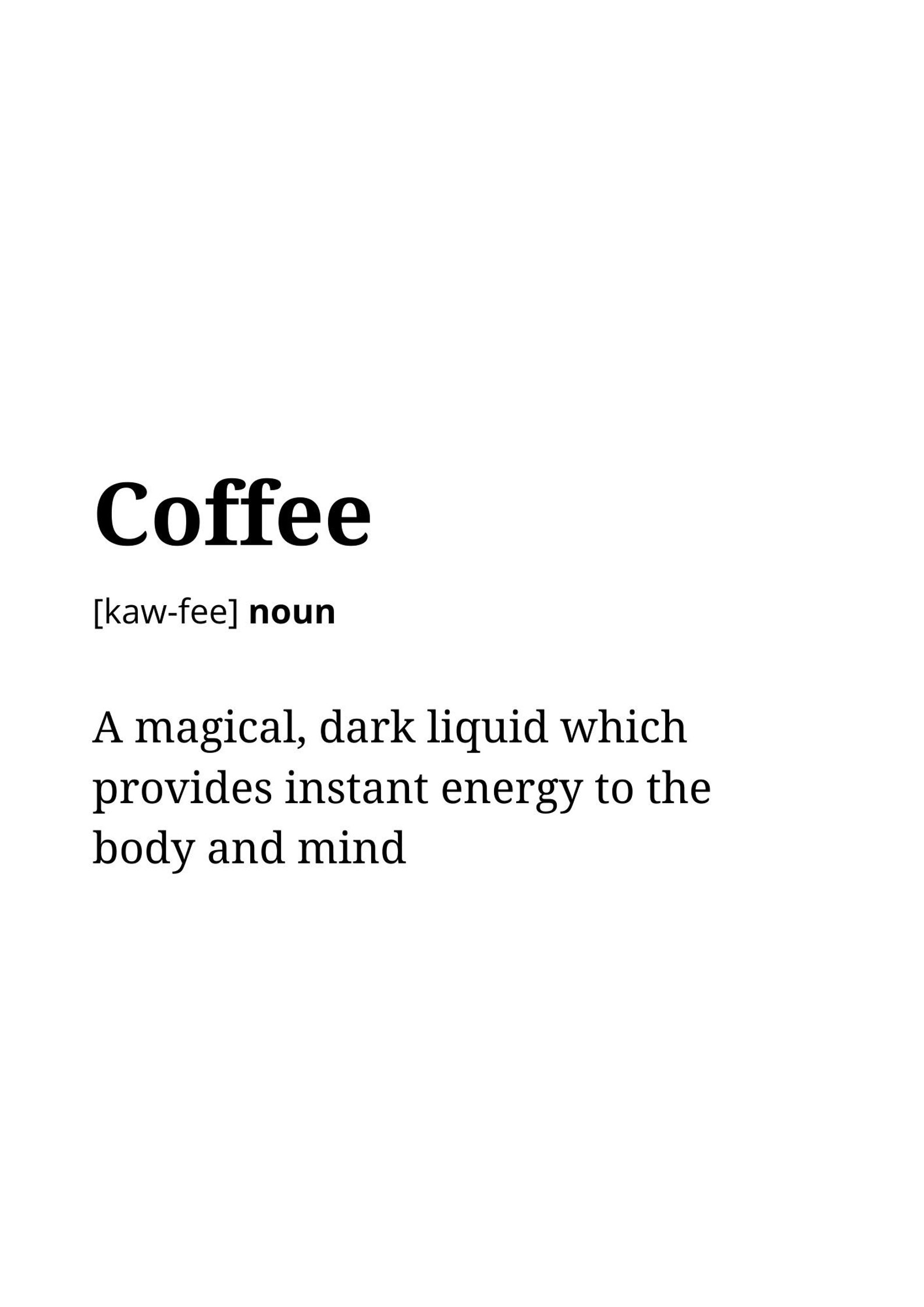 Coffee dictionary A4 poster print print at home Etsy