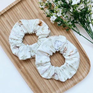 Spring Scrunchies - Scrunchies - Hair Ties - Woodland Animals - Forest Animal Print - Free Shipping