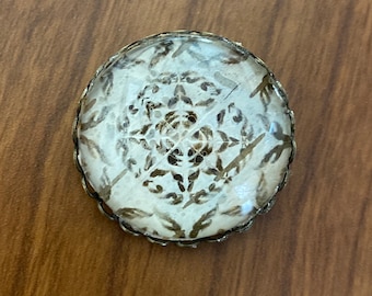 Bitten birch bark brooch (dark)