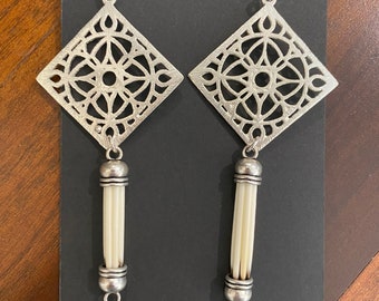 Porcupine-Quill Tassel Earrings