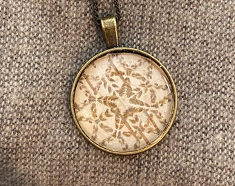 Bitten Birch Bark Pendant Necklace (dark)