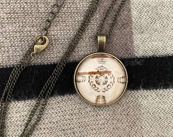 Bitten Birch Bark Pendant Necklace