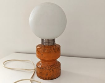 Wunderschöne Keramik Schreibtischlampe orange 70er