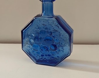 Blaue Vase von Riihimäen Lasi, Designerin Nanny Still, Modell Stella Polaris