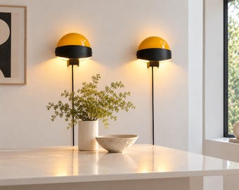 Set aus zwei IKEA VISIR V176 Wandleuchten von Lennart Centervall, Space-Age-Design aus den 70er Jahren