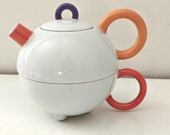 Tetera Arzberg única, diseño divertido, estilo Memphis.