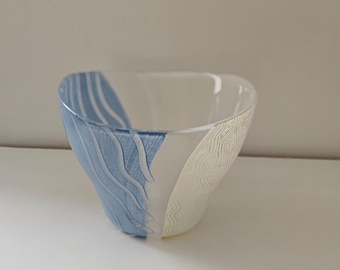 Handbemalte Schale von Kosta Boda, Design Monica Backström, Modell Taiga