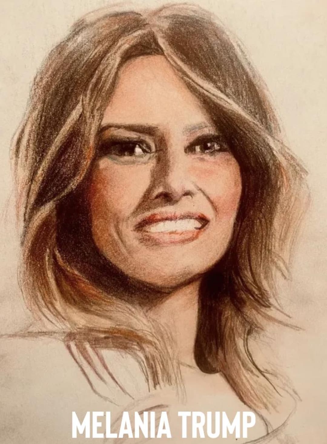 Melania Trump Portrait Etsy