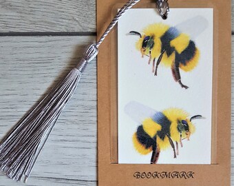 Bumblebee Bookmark, Bee artwork, Teacher Gift