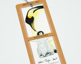 Emperor Penguin Chick Watercolour Bookmark, Art Reader Accessory