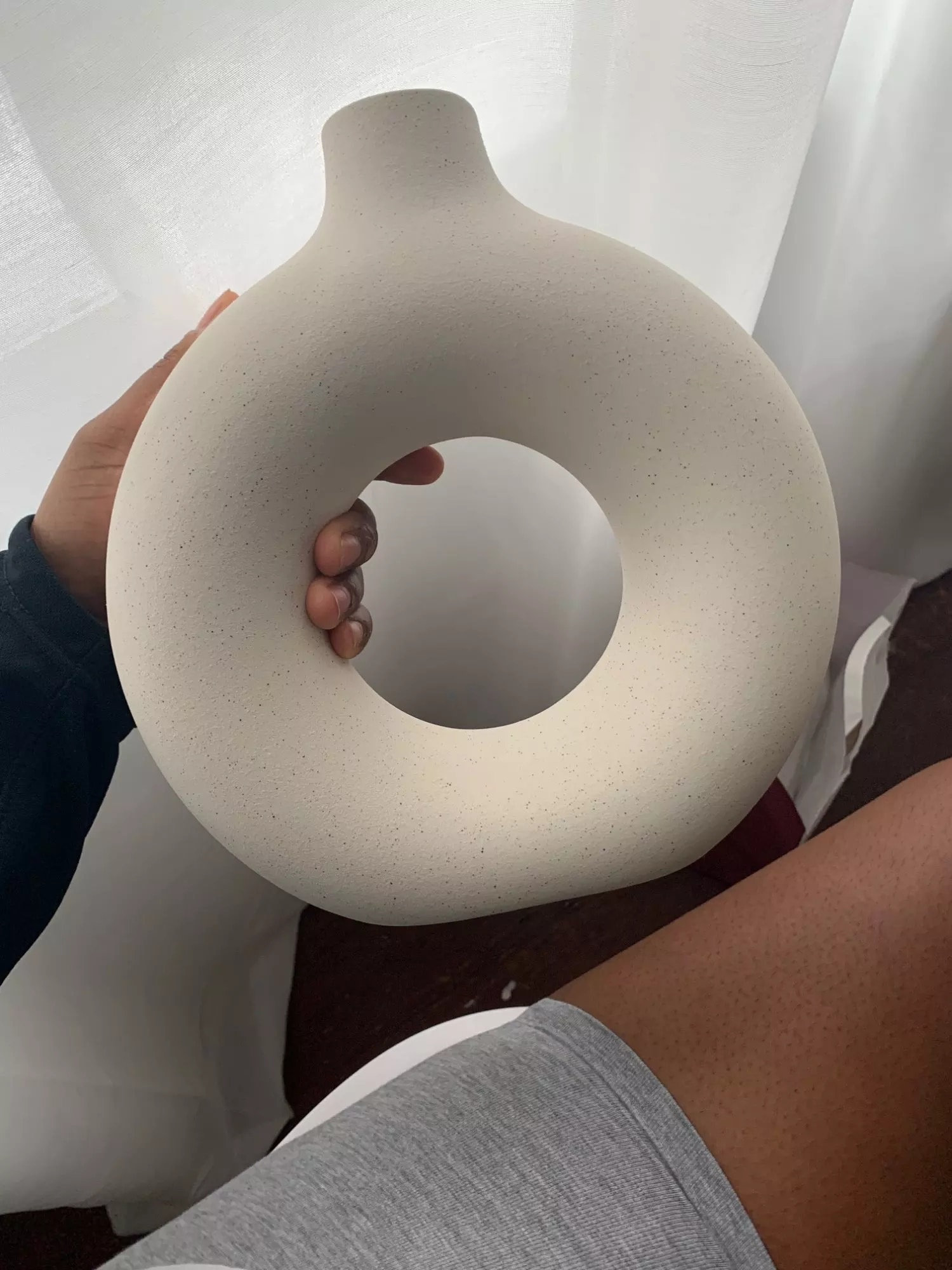 Nordic Ceramic Donut Vase Cream Donut Vase Circular Hollow Etsy UK