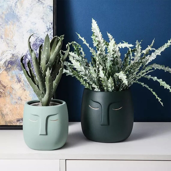 Modern Nordic Style Dora Maar Ceramic Vase Face Flower Pot Planter Decoration
