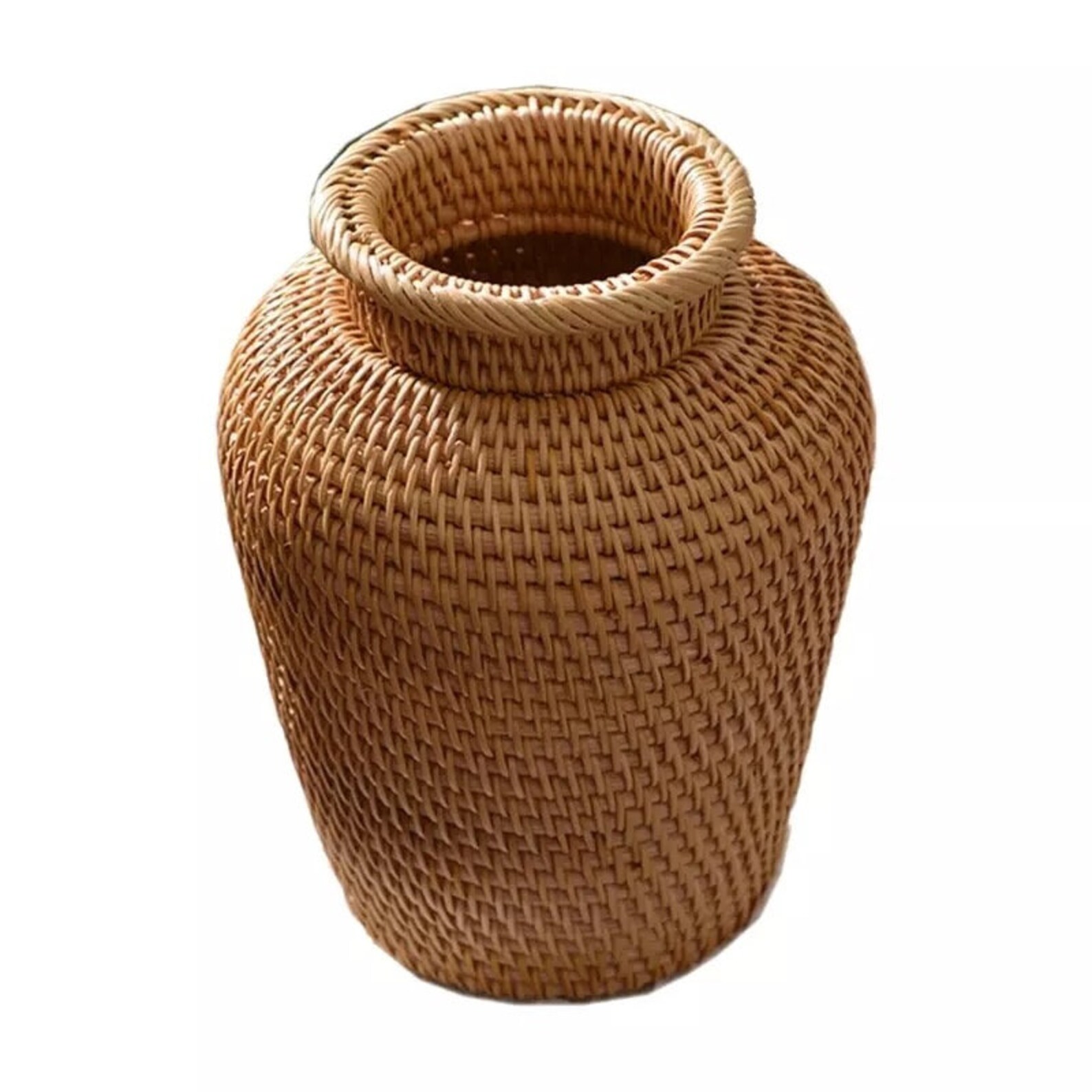 Rattan Woven Vase Wicker Bamboo Vase Flower Vase Flower Etsy