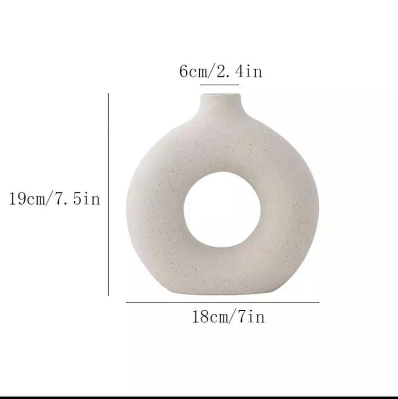 Nordic Ceramic Donut Vase Cream Donut Vase Circular Hollow Etsy