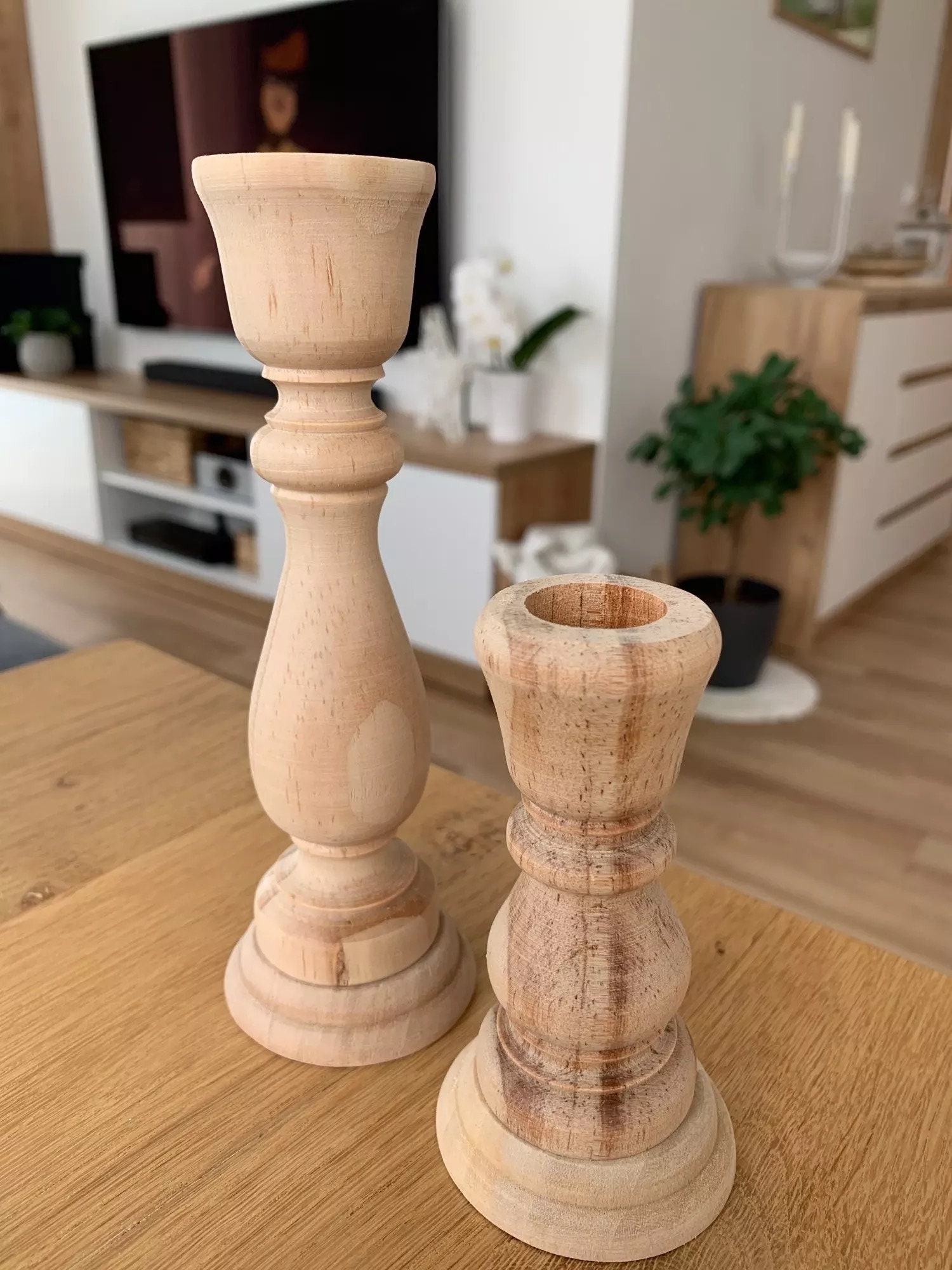 Wooden Candlestick Wooden Candle Holder Wedding Decor Etsy UK