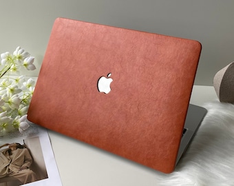 Garnet Leather MacBook Case Cover For New MacBook M1 Pro 14 M1 Air 13 Pro 13 Custom Name Case Macbook Pro 16 15, Laptop Case