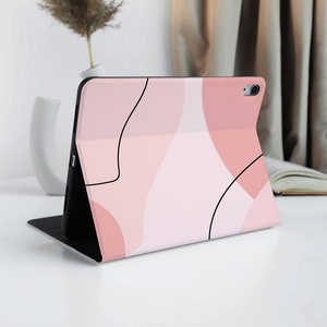 Ombre Pink Line iPad Case with Apple Pencil Holder, For iPad 9 Mini 6 iPad Pro 2022, iPad Air 4/5th Pro 11 12.9 2020/21