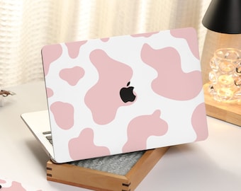 Rose Latte Cow MacBook Shell Case Decal Cover For New MacBook M1 Pro 13 M1 Air 13 A2338, A2337, Macbook Pro 15 16 Case, Apple Laptop