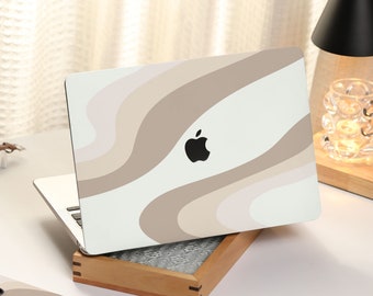 Gradient Brown Water Wave MacBook Case Cover For New MacBook Pro 13 Case, Pro 14 Case M1 Max 16 Case Macbook Pro 15 16 Case Apple Laptop