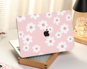 Little Pink Daisy MacBook Case Cover For New MacBook Pro 13 Case, M1 Air 13 Case, A2338, A2337 Macbook Pro 15 16 Case, Apple Laptop