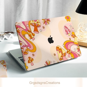 Colorful Mushroom MacBook Shell Case Decal Cover For New MacBook M1 Pro 13 M1 Air 13 A2338, A2337 Macbook Pro 15 16 Case, Apple Laptop