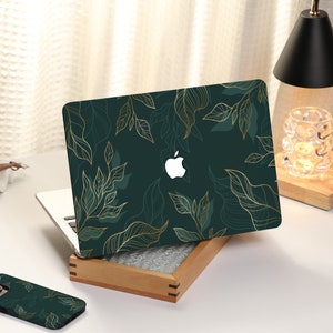 Green-Golden Foliage MacBook Case For MacBook Air 13 Case MacBook Pro 13 Case, MacBook Pro 14 Case Pro Max 16 Macbook Pro 15 Case, Laptop