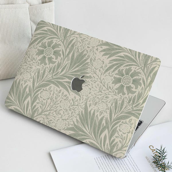 Green Flower Bushes MacBook Shell Case Decal Cover For New MacBook M1 Pro 14 M1 Air 13 A2338, A2337 Macbook Pro 15 16 Case Apple Laptop