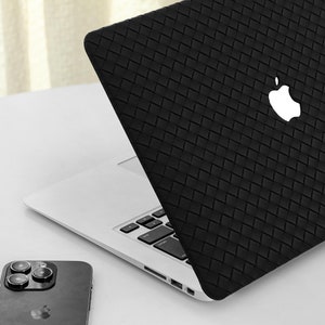 Black Weave Personalisation MacBook Case Decal Cover For MacBook M1 Pro 14 M2 Air 13 A2681, A2338,A2337 Pro 15 16 Case, Apple Laptop