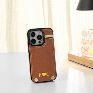Personalized Leather iPhone Case, Organ Bag Leather iPhone Case, Leather iphone Case with Card Holder for iphone 15 14 13 12 Pro Max