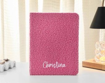 Rose Plush Leather iPad Case with Apple Pencil Holder, For iPad 9 Mini 6 iPad Pro 2022, iPad Air 4/5th Pro 11 12.9 2020/22