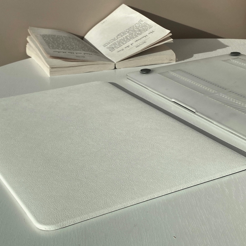 Ivory White Leather MacBook Case Decal Cover For New MacBook M1 Pro 14 M1 Air 13 Pro 13 Custom Name Case MacBook Pro 16 15 afbeelding 8