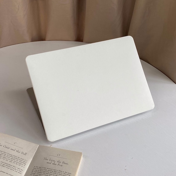 Ivory White Leather MacBook Case Decal Cover For New MacBook M1 Pro 14 M1 Air 13 Pro 13 Custom Name Case Macbook Pro 16 15
