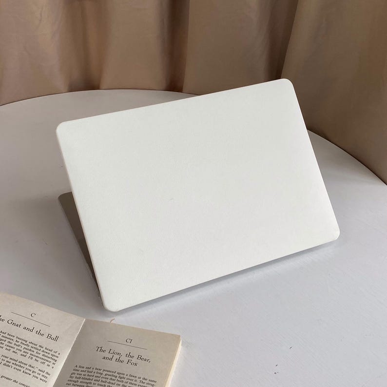Ivory White Leather MacBook Case Decal Cover For New MacBook M1 Pro 14 M1 Air 13 Pro 13 Custom Name Case MacBook Pro 16 15 afbeelding 1