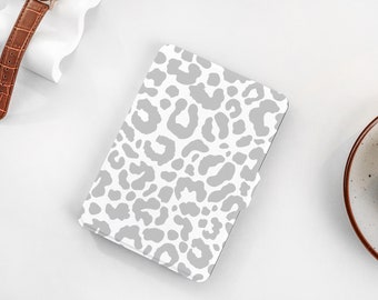 Grey Leopard Print Personalized kindle Case, All-new Kindle Case, Custom Name kindle Cover for Kindle Paperwhite 1/2/3/4, Kindle 2019, 2022
