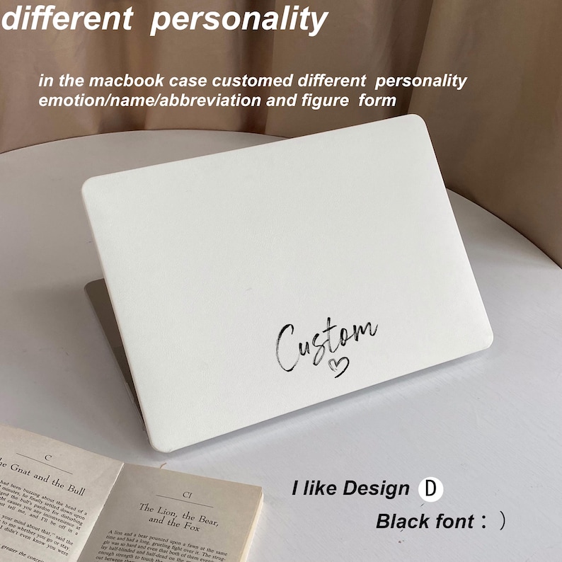 Ivory White Leather MacBook Case Decal Cover For New MacBook M1 Pro 14 M1 Air 13 Pro 13 Custom Name Case MacBook Pro 16 15 afbeelding 2
